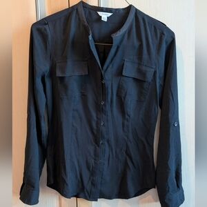 Calvin Klein Women's Black Button Down Shirt